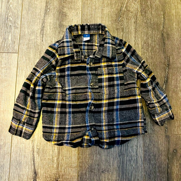 Old Navy Toddler Boy Plaid Flannel Shirt Top (B7) - Picture 1 of 4